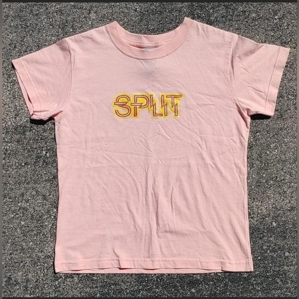 Vtg Y2K Split Skateboards Pastel Pink Girlie Ladies Tee Size (L)